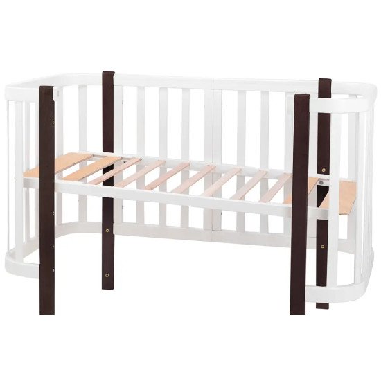Ліжко Babyroom Місяць 120x60 білий / венге