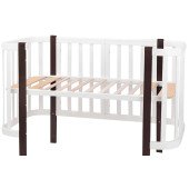 Ліжко Babyroom Місяць 120x60 білий / венге