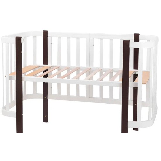 Ліжко Babyroom Місяць 120x60 білий / венге