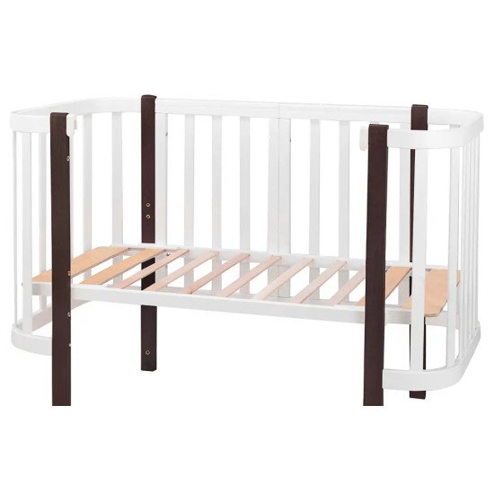 Ліжко Babyroom Місяць 120x60 білий / венге