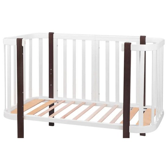 Ліжко Babyroom Місяць 120x60 білий / венге