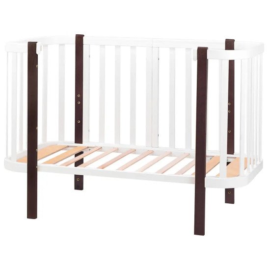 Ліжко Babyroom Місяць 120x60 білий / венге
