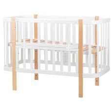 Ліжко Babyroom Місяць 120x60 білий / натуральний