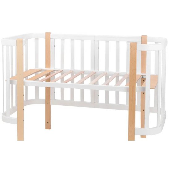 Кровать Babyroom Місяць 120x60 белый / натуральный