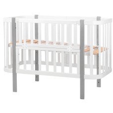 Ліжко Babyroom Місяць 120x60 білий / сірий
