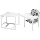 Стільчик-трансформер Babyroom Поні-240 білий сірий (сови)