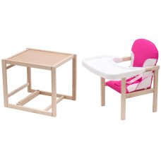 Стільчик-трансформер Babyroom Поні-230 eko рожевий / білий Стільчик-трансформер Babyroom Поні-230 eko рожевий / білий
