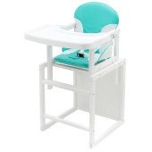 Стульчик-трансформер Babyroom Пони-240 белый бирюзовый / белый Стульчик-трансформер Babyroom Пони-240 белый бирюзовый / белый