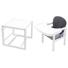 Стульчик-трансформер Babyroom Винни-240 белый графит / серый (мишка с чашкой)