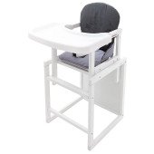 Стільчик-трансформер Babyroom Вінні-240 білий графіт / сірий (ведмедик з чашкою)