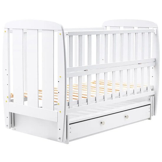 Ліжко Babyroom Кулька SH-03 маятник, ящик, відкидний бік бук білий