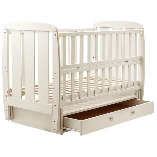 Кровать Babyroom Кулька SH-03 маятник, ящик, откидной бок бук слоновая кость
