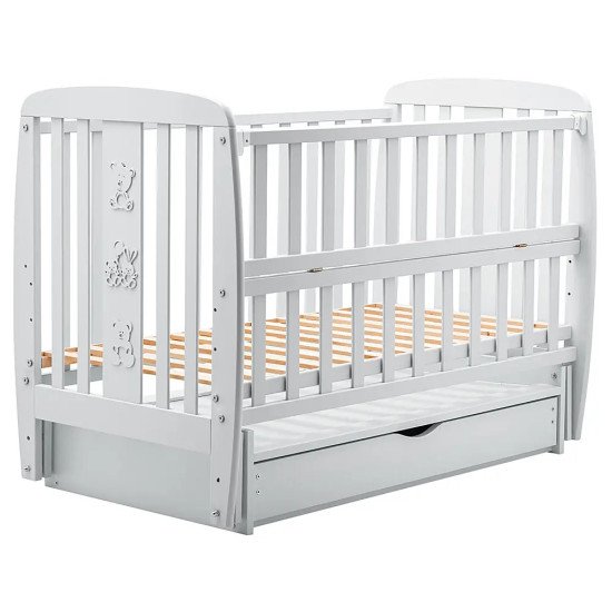 Кровать Babyroom Друзі DDMYO-3 маятник, ящик, откидной бок бук серый Кровать Babyroom Друзі DDMYO-3 маятник, ящик, откидной бок бук серый