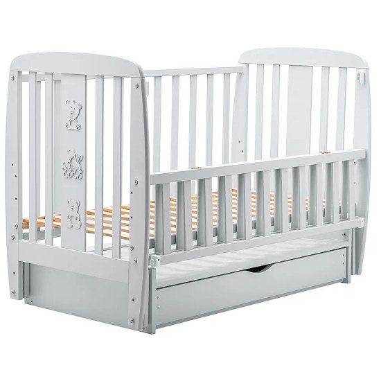 Кровать Babyroom Друзі DDMYO-3 маятник, ящик, откидной бок бук серый Кровать Babyroom Друзі DDMYO-3 маятник, ящик, откидной бок бук серый