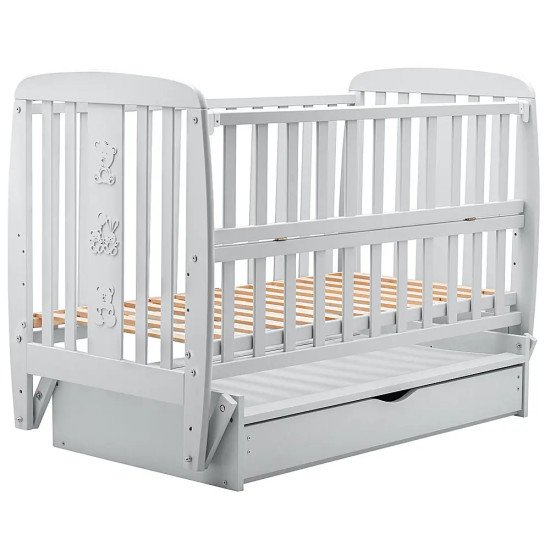 Кровать Babyroom Друзі DDMYO-3 маятник, ящик, откидной бок бук серый Кровать Babyroom Друзі DDMYO-3 маятник, ящик, откидной бок бук серый