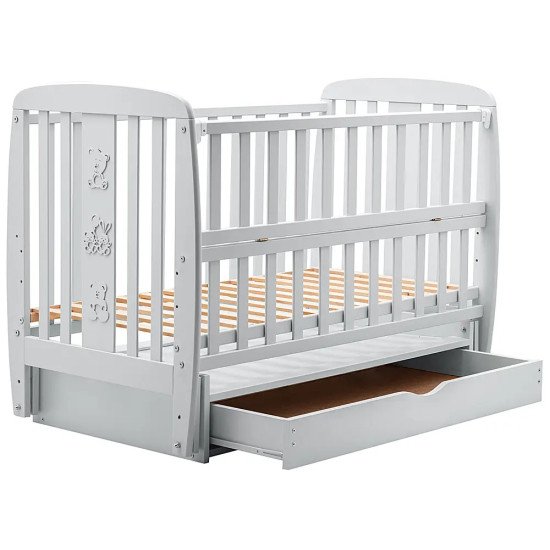 Кровать Babyroom Друзі DDMYO-3 маятник, ящик, откидной бок бук серый Кровать Babyroom Друзі DDMYO-3 маятник, ящик, откидной бок бук серый