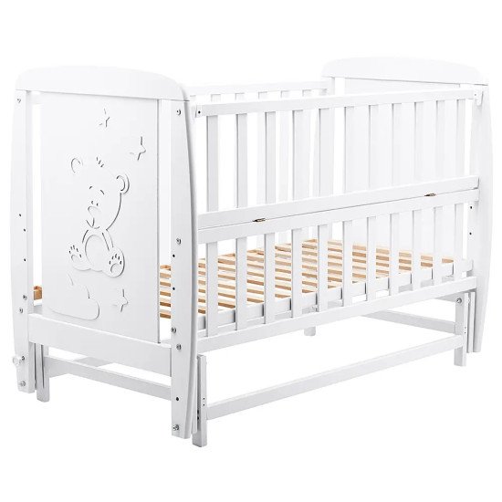 Ліжко Babyroom Умка DUMO-02 маятник, відкидний бік бук білий