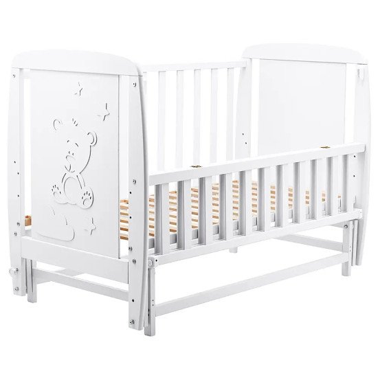 Ліжко Babyroom Умка DUMO-02 маятник, відкидний бік бук білий