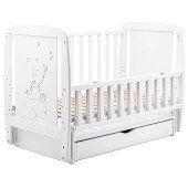Кровать Bair Умка UMY-3 маятник, ящик, откидная сторона бук белый