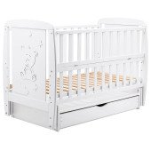 Кровать Bair Умка UMY-3 маятник, ящик, откидная сторона бук белый
