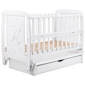 Кровать Bair Умка UMY-3 маятник, ящик, откидная сторона бук белый