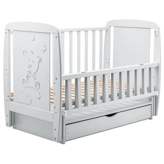 Ліжко Babyroom Умка DUMYO-3 маятник, ящик, відкидний бік бук сірий Ліжко Babyroom Умка DUMYO-3 маятник, ящик, відкидний бік бук сірий