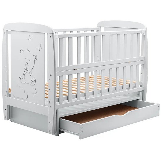 Ліжко Babyroom Умка DUMYO-3 маятник, ящик, відкидний бік бук сірий Ліжко Babyroom Умка DUMYO-3 маятник, ящик, відкидний бік бук сірий