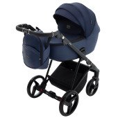 Коляска 2 в 1 Adamex Blanc Lux PS-64 темно-синій / синій