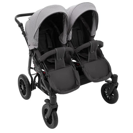Коляска 2 в 1 для двойни Bair Sorento DUO BS-02 серый / графит Коляска 2 в 1 для двойни Bair Sorento DUO BS-02 серый / графит