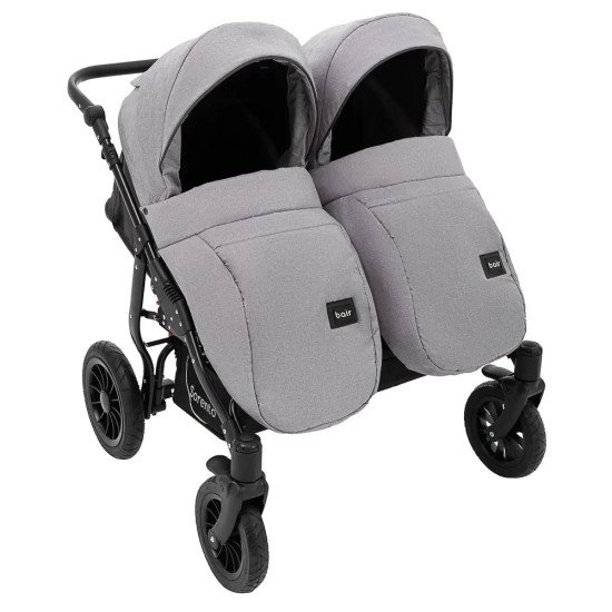 Коляска 2 в 1 для двойни Bair Sorento DUO BS-02 серый / графит Коляска 2 в 1 для двойни Bair Sorento DUO BS-02 серый / графит