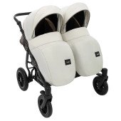 Коляска 2 в 1 для двойни Bair Sorento DUO BS-03 слоновая кость / капучино