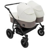 Коляска 2 в 1 для двойни Bair Sorento DUO BS-03 слоновая кость / капучино