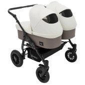 Коляска 2 в 1 для двойни Bair Sorento DUO BS-03 слоновая кость / капучино