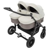 Коляска 2 в 1 для двойни Bair Sorento DUO BS-03 слоновая кость / капучино