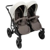Коляска 2 в 1 для двойни Bair Sorento DUO BS-03 слоновая кость / капучино
