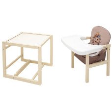 Стульчик-трансформер Babyroom Пеппи-260 слоновая кость капучино / шоколад (ежик, цветы)
