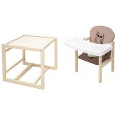 Стільчик-трансформер Babyroom Пеппі-260 слонова кістка капучино / шоколад (сова)