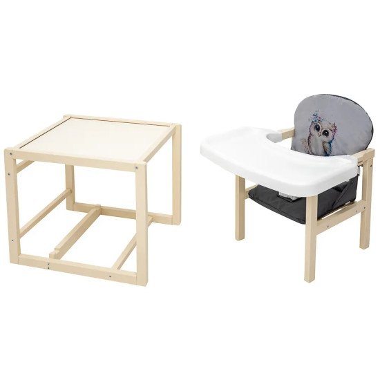 Стільчик-трансформер Babyroom Пеппі-260 слонова кістка сірий / графіт (сова) Стільчик-трансформер Babyroom Пеппі-260 слонова кістка сірий / графіт (сова)