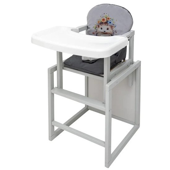 Стільчик-трансформер Babyroom Пеппі-250 сірий сірий / графіт (їжачок, квіти) Стільчик-трансформер Babyroom Пеппі-250 сірий сірий / графіт (їжачок, квіти)