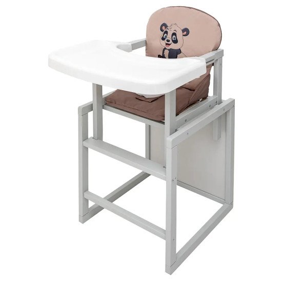 Стульчик-трансформер Babyroom Пеппи-250 серый капучино / шоколад (панда)