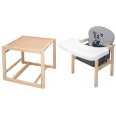 Стульчик-трансформер Babyroom Пеппи-230 eko серый/графит (панда) Стульчик-трансформер Babyroom Пеппи-230 eko серый/графит (панда)