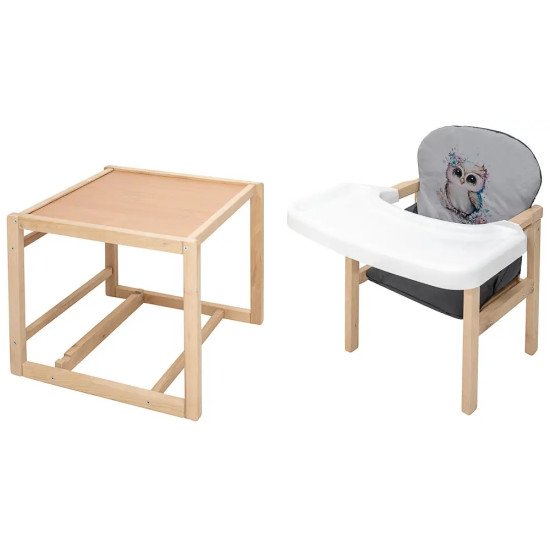 Стульчик-трансформер Babyroom Пеппи-230 eko серый/графит (сова) Стульчик-трансформер Babyroom Пеппи-230 eko серый/графит (сова)
