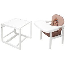 Стульчик-трансформер Babyroom Пеппи-240 белый капучино / шоколад (ежик, цветы)