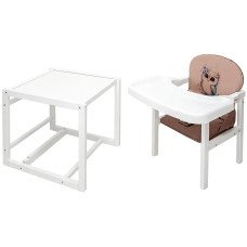 Стульчик-трансформер Babyroom Пеппи-240 белый капучино / шоколад (сова)