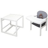 Стільчик-трансформер Babyroom Пеппі-240 білий сірий / графіт (їжачок, квіти) Стільчик-трансформер Babyroom Пеппі-240 білий сірий / графіт (їжачок, квіти)