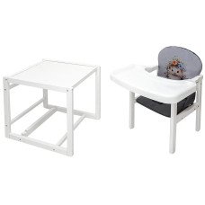 Стільчик-трансформер Babyroom Пеппі-240 білий сірий / графіт (їжачок, квіти) Стільчик-трансформер Babyroom Пеппі-240 білий сірий / графіт (їжачок, квіти)