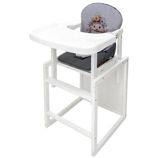 Стільчик-трансформер Babyroom Пеппі-240 білий сірий / графіт (їжачок, квіти) Стільчик-трансформер Babyroom Пеппі-240 білий сірий / графіт (їжачок, квіти)