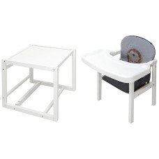 Стульчик-трансформер Babyroom Пеппи-240 белый серый / графит (ежик, сердца)