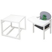 Стільчик-трансформер Babyroom Пеппі-240 білий сірий / графіт (крокодил) Стільчик-трансформер Babyroom Пеппі-240 білий сірий / графіт (крокодил)