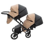 Коляска 2 в 1 для двійні Bair Kiwi DUO ECO BKD-18/15 капучино / чорний Коляска 2 в 1 для двійні Bair Kiwi DUO ECO BKD-18/15 капучино / чорний